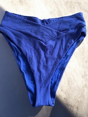 Aerie Jacquard Crossover High Cut Cheeky BikiniBottom NWT